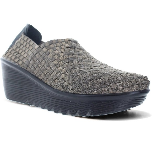 Bernie Mev Bronze Gem Wedge Womens 39 Size 9 Vegan Shoe New In Box - Picture 1 of 8